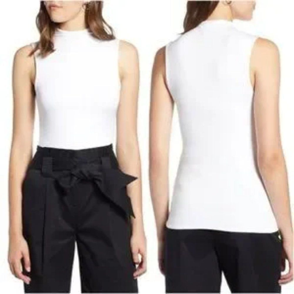 Halogen Jersey Funnel Neck Tank top size XS in White